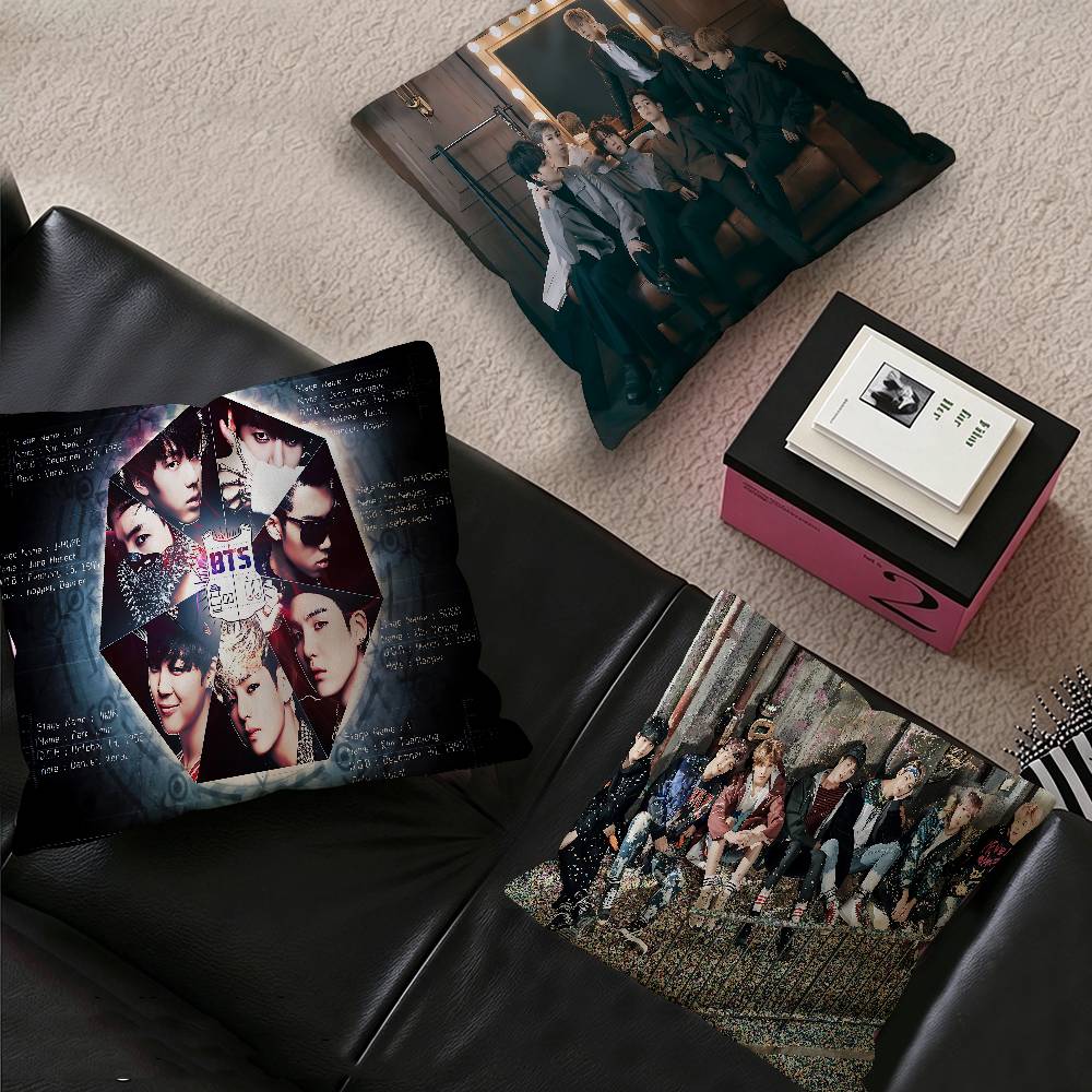 Home Of Textiles - Housse de coussin personnalisée Kpop B-BTS,