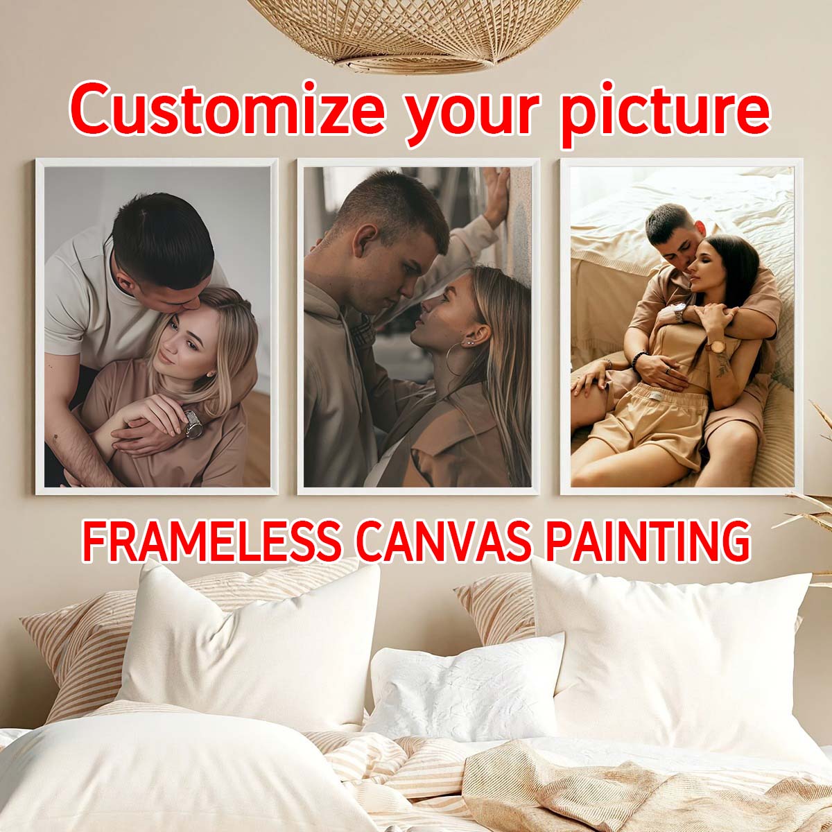 Home Of Textiles - Triptyque - Cadre photo en bois