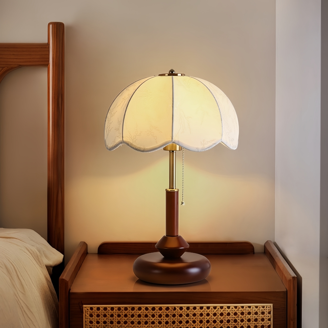 Home Of Textiles - Lampe de table vintage à abat-jour