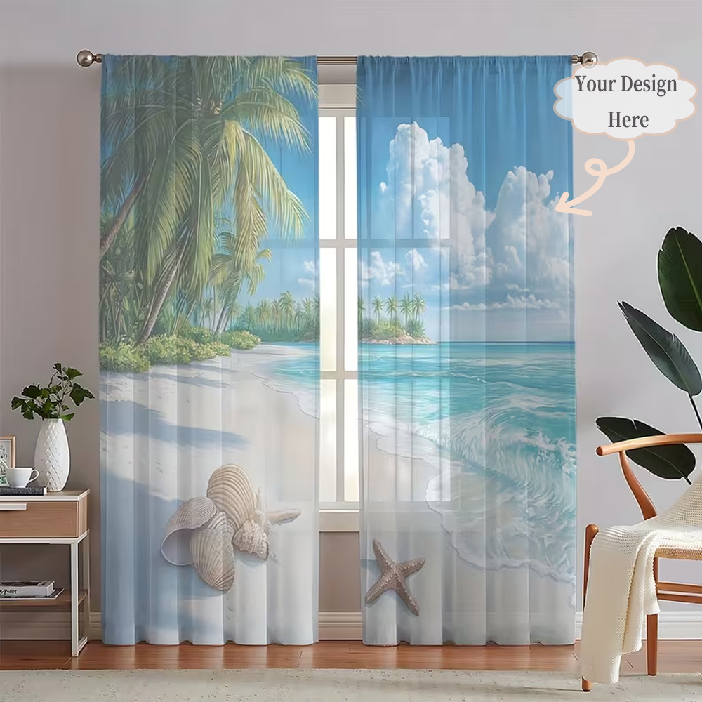 Home Of Textiles - Rideaux transparents plats 2D personnalisés en