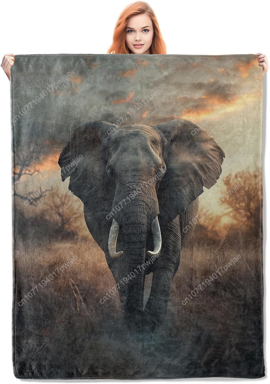 Home Of Textiles - Couverture polaire d'éléphant, scène de la