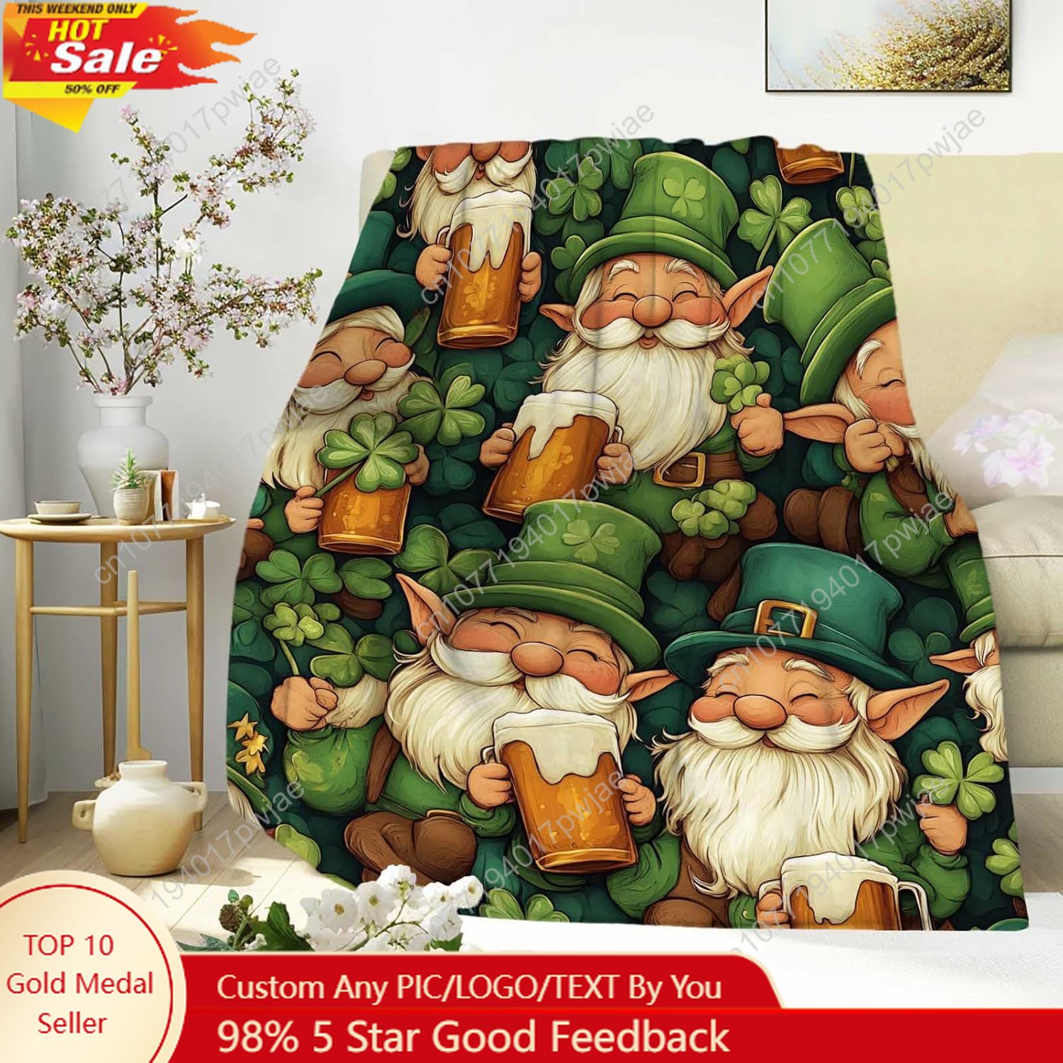 Home Of Textiles - Couverture Gnome de la Saint-Patrick avec