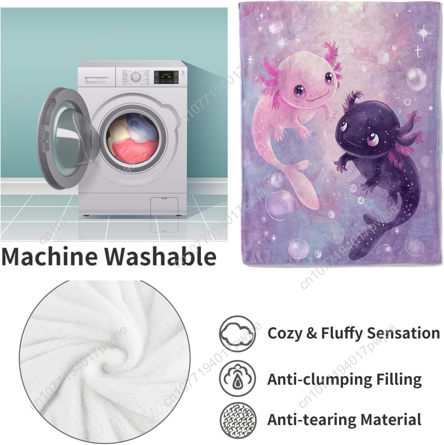 Couverture Axolotl mignonne co - Home Of Textiles avis et prix