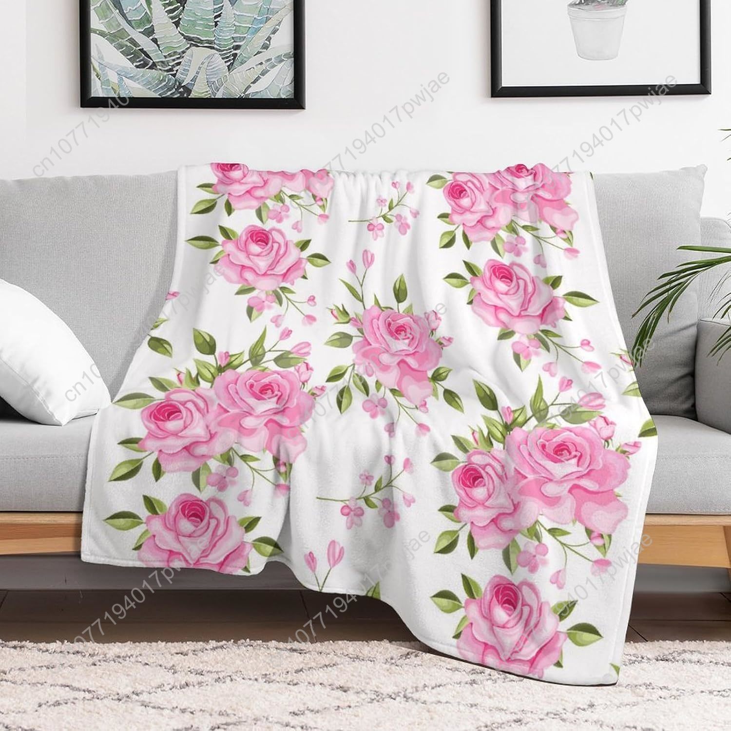 Couverture à fleurs roses, déc - Home Of Textiles avis et prix