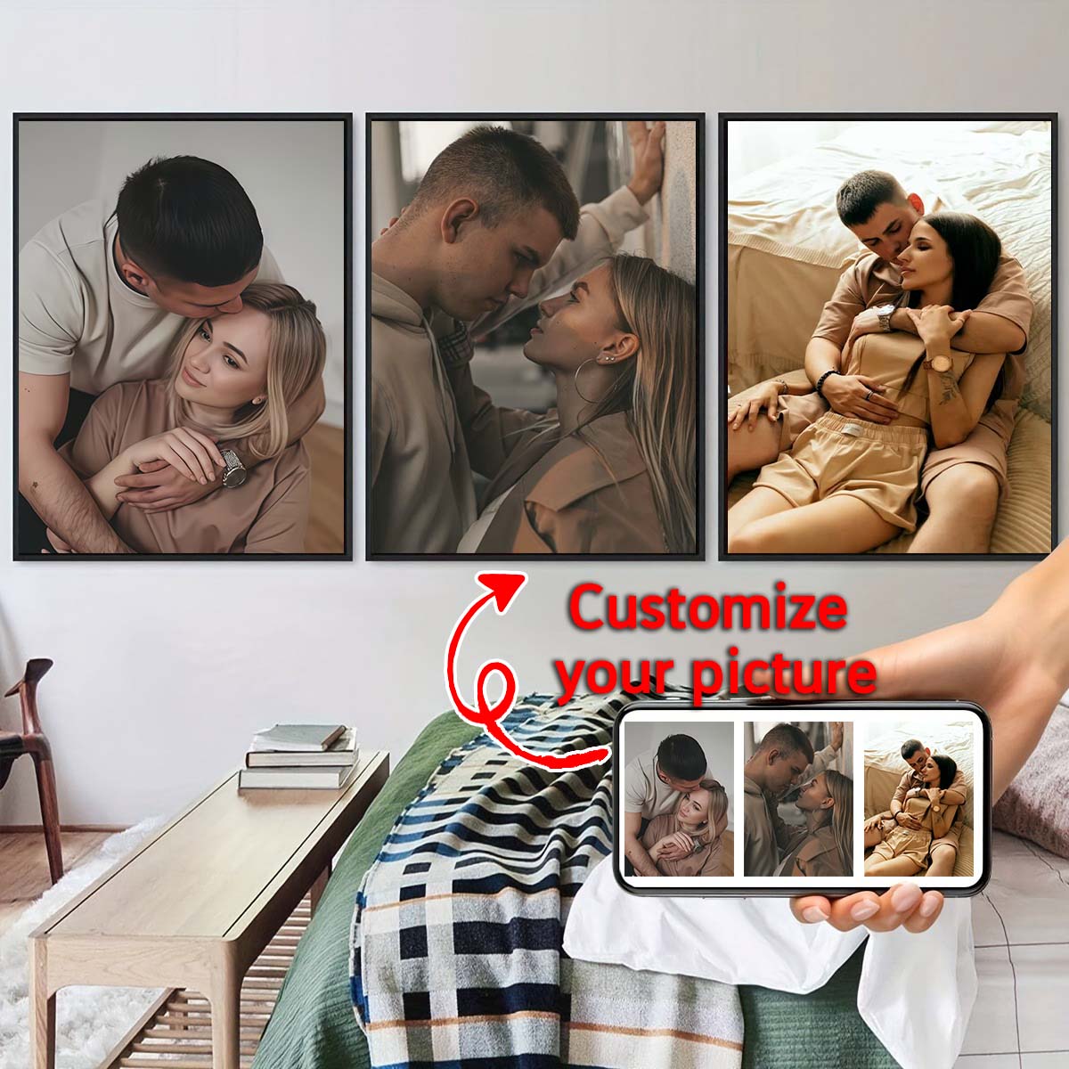 Triptyque - Cadre photo en boi - Home Of Textiles avis et prix