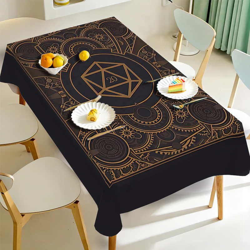 Nappe à motif d'engrenages dor - Home Of Textiles avis et prix