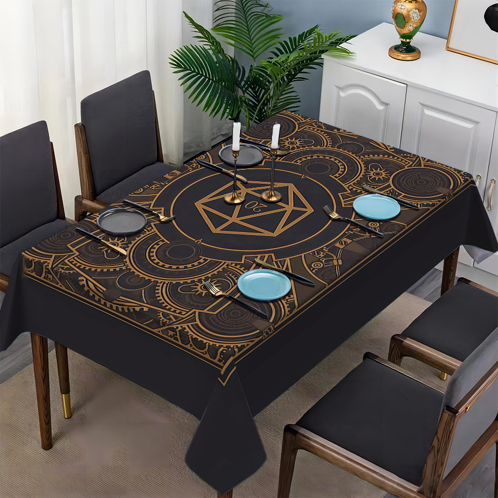 Nappe à motif d'engrenages dor - Home Of Textiles avis et prix