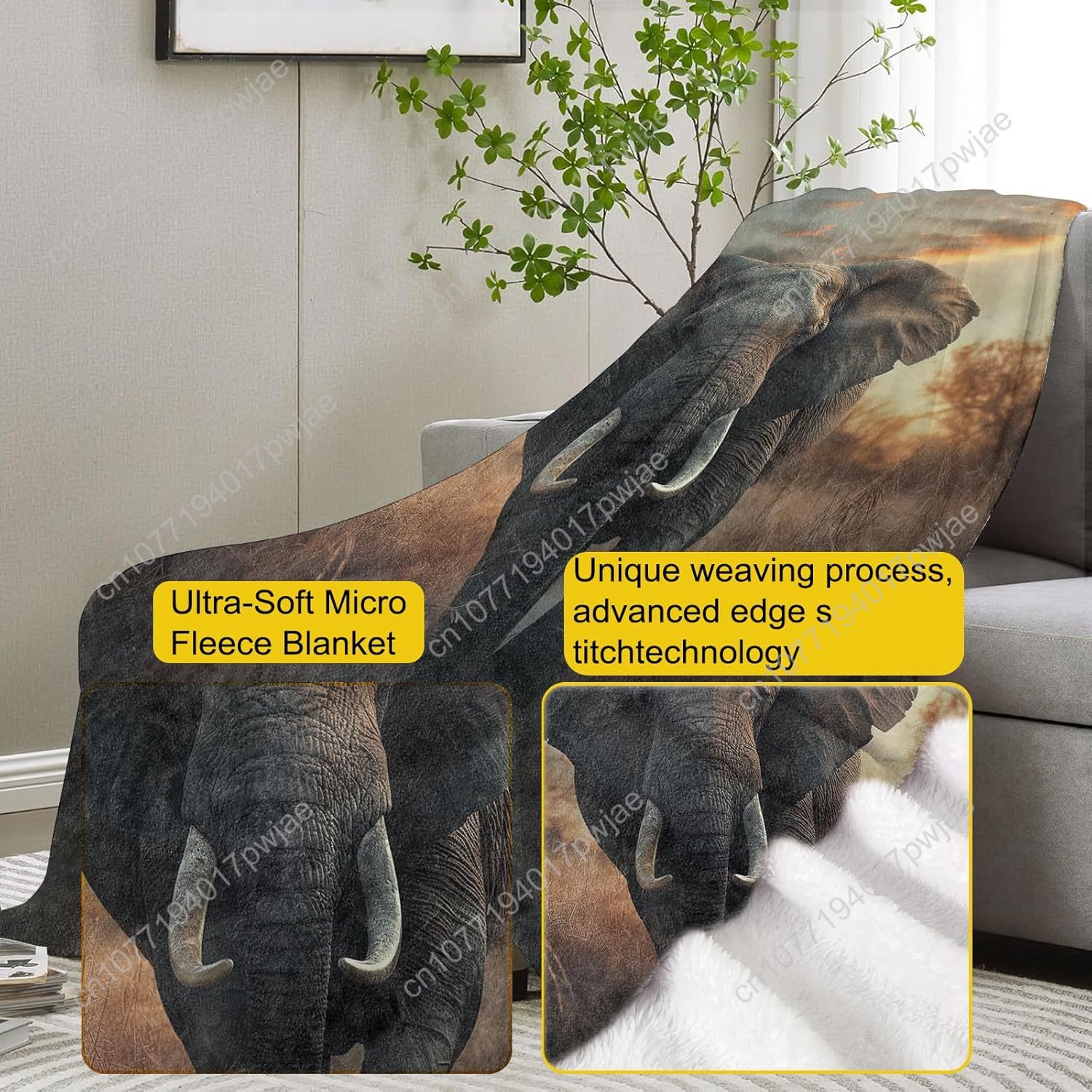 Couverture polaire d'éléphant, - Home Of Textiles avis et prix