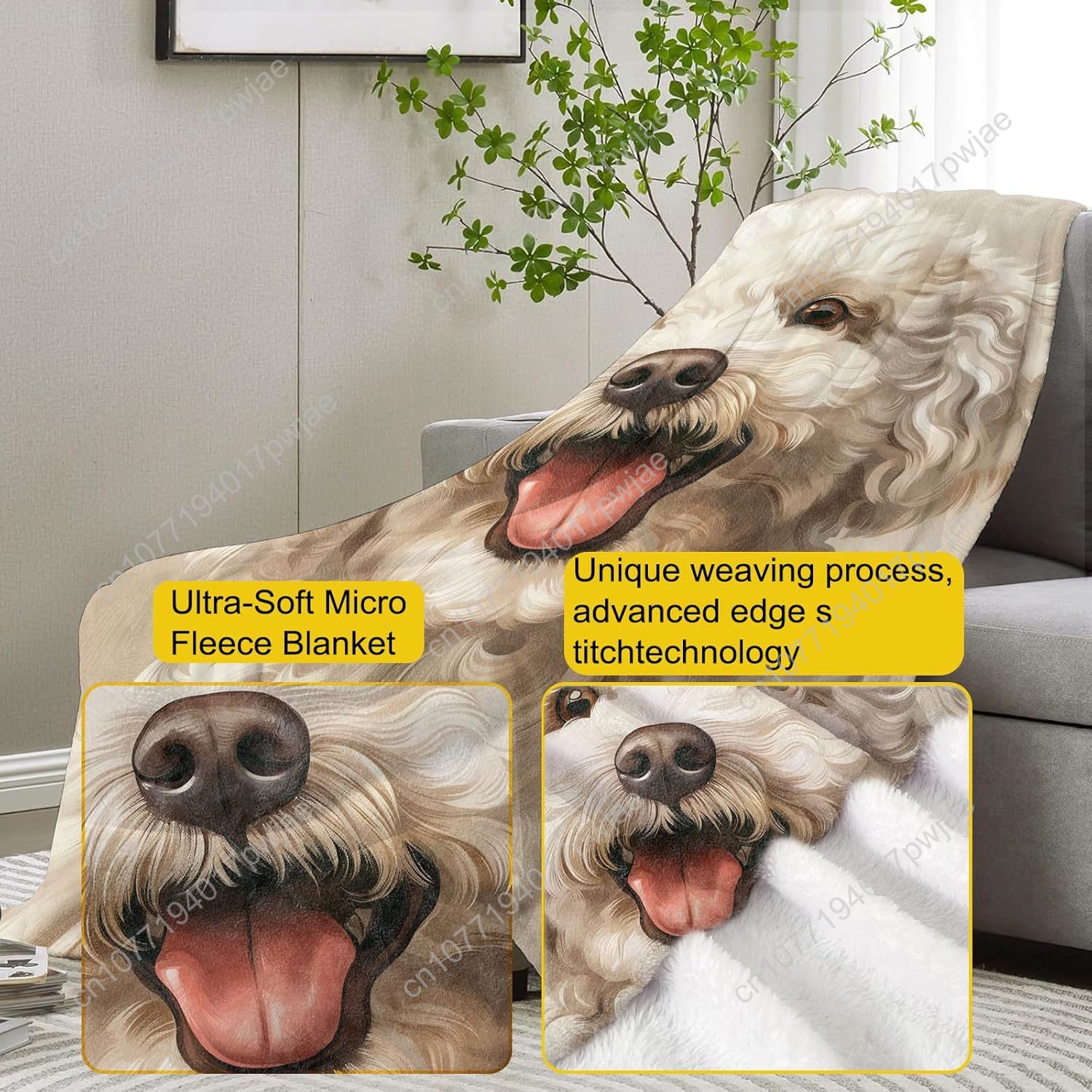 Couverture avec Portrait de ca - Home Of Textiles avis et prix